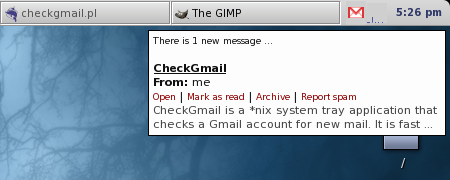 Screenshot of CheckGmail